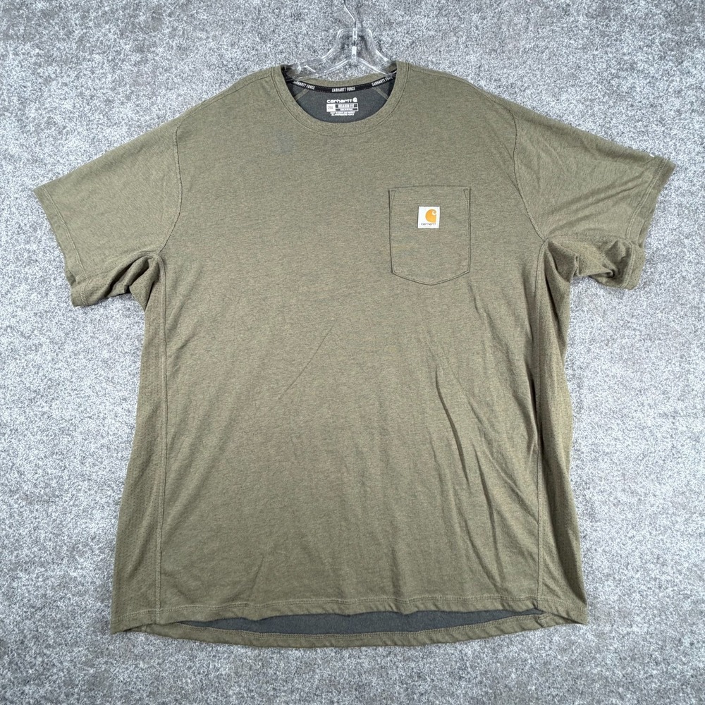 Carhartt Force Pocket T-Shirt Mens 2XL Olive Relaxed Fit Midweight Short-Sleeve